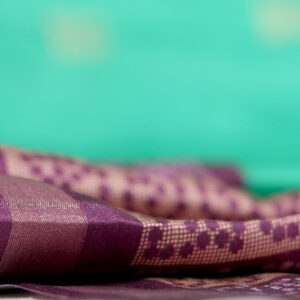 Jute Silk Saree with Printed Border & Contrast Pallu