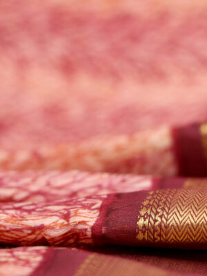 Printed Malai Silk Saree with Zari Woven Border
