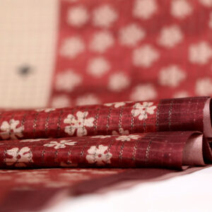 Tussar Check Saree with Floral Border & Pallu