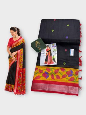 Branded Linen Cotton Saree Premium Comfort & Elegant Look