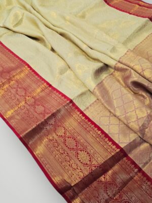 Latest Banarasi Soft Tissue Saree Full Zari Weaving with Designer Jacquard Pallu