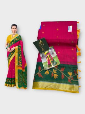 Branded Linen Cotton Saree Premium Comfort & Elegant Look