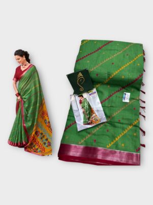 Branded Linen Cotton Saree Premium Comfort & Elegant Look
