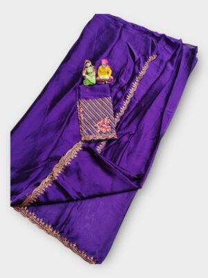 Elegant Thread Work Embroidery Blouse & Saree Soft Feel with Premium Weaving