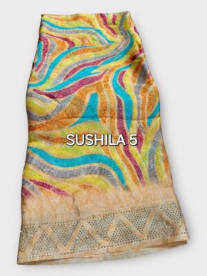 Weightless Georgette Saree with Stone Work Border Elegant Party Wear