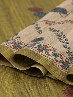 Chappa Saree with All-Over Vairosi Pattern, Butta Prints & Printed Border