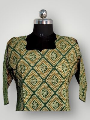 Green Mango Printed Cotton V-Neck Kurtis Vibrant Charm & Effortless Comfort