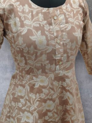 Elegant Banaras Floral Brocade Kurti Traditional Charm Meets Modern Grace
