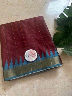 Floral Design Semi Tusshar Saree with Printed Blouse