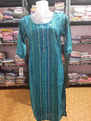 Premium Aiva Branded Floral Liva Certified Kurti with Side Pocket and Sidecut