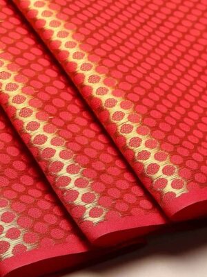 Vibrant Red Banarasi Silk Blouse for Women