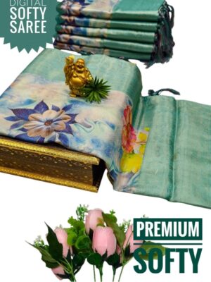 Festive Premium Soft Silk Saree with Copper Zari Weaving & Contrast Blouse