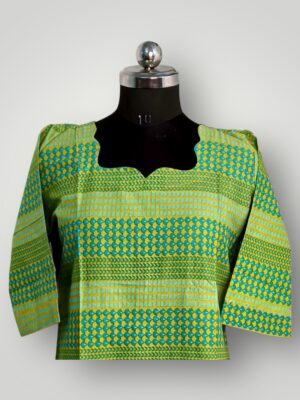 Green Floral Cotton V-Neck Kurtis Vibrant Charm & Effortless Comfort