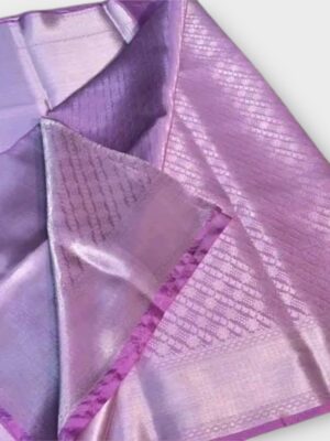 Banarasi Tissue Semi Silk Festive Saree with Silver Border & Design Pallu