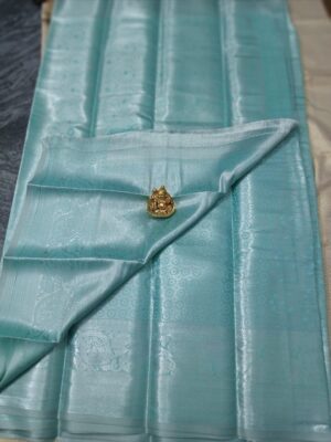 Elegant Silver Zari Semi Silk Saree with Running Zari Blouse