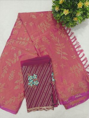 Elegant Brasoo Fancy Saree with Chumki Work Designer Blouse