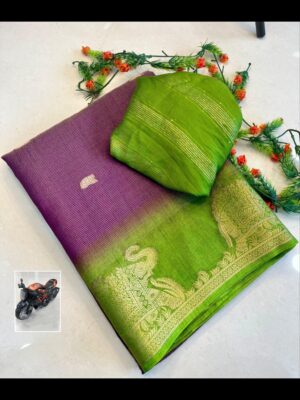 Exquisite Kolam Silk Saree with All Over Weaving and Kanchi Border