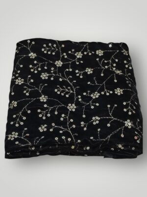 Velvet Sequence Work Floral Design Blouse Elegant Glamour & Lightweight Luxury