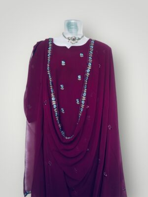 Chiffon Kurti with Three Fourth Sleeves & Floral Embroidery Buy Online