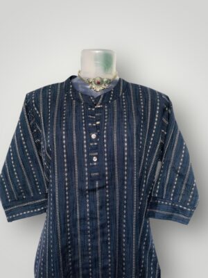 Elegant Cotton Kurti with Golden Pattern & Chinese Collar