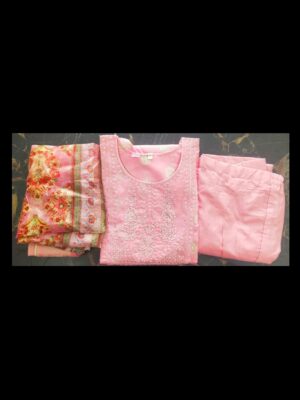 Pink Embroidered Silk Blend Salwar Suit Festive Elegance & Timeless Charm