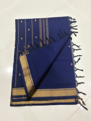 Elegant Kanchi Cotton Saree with Trending Zari Border and Running Blouse