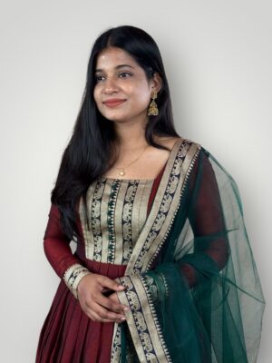 Elegant Silk Kurti with Floral Print