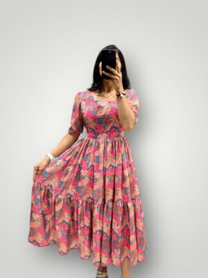 Soft Hakoba Cotton Kurti with Sweetheart Neck Light, Breezy & Beautiful