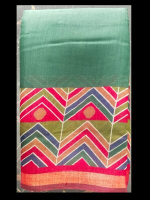 Traditional Silk Cotton Saree with Geometric Pallu Timeless Elegance & Vibrant Craftsmanship