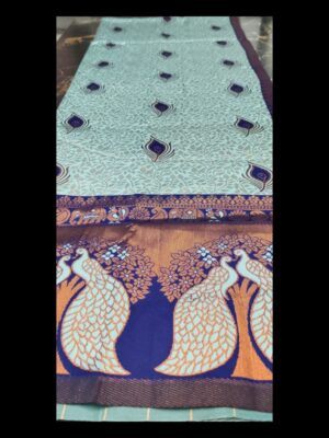 Banarasi Silk Saree with Zari Work and Peacock Motifs Luxurious Elegance & Timeless Craftsmanship