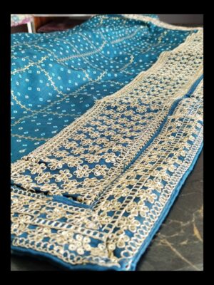 Banarasi Bandhani and Zari Embroidered Silk Saree with Gold Embroidered Blouse Regal Elegance & Timeless Craftsmanship