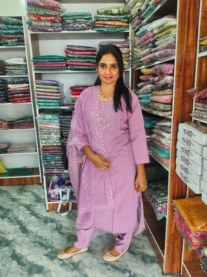 Elegant Schiffli Embroidered Cotton Kurti Set with Dupatta