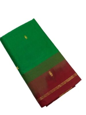 Silk Cotton Festive Zari Border Saree with Printed Blouse