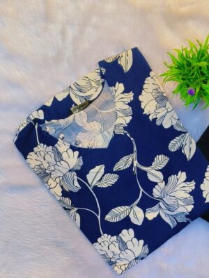 Floral Designer Neck Cotton Kurti