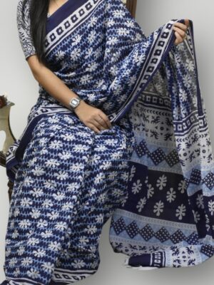 Elegant Cotton Saree with Floral Border