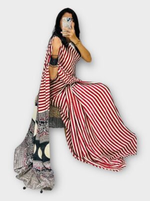 Trendy Modal Silk Saree with Pompoms Work