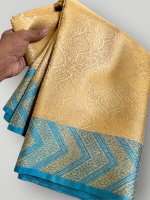 Banarasi Tissue Floral Border Saree