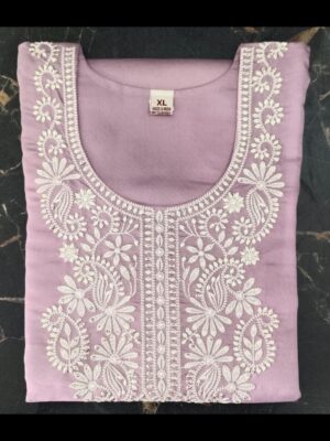 Elegant Silk Kurti Set with Dupatta & Pant – Pearl Work, Three Fourth Sleeves