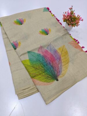 Elegant Chanderi Silk Saree with Floral Border