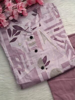 Elegant Floral Cotton Kurti Set