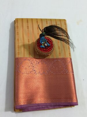 Pure Silk Festive Zari Saree with Copper Border