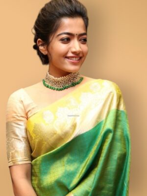 Elegant Silk Saree with Golden Zari Border
