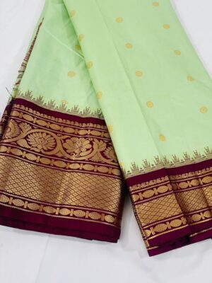 Gadwal Silk Festive Saree with Rich Contrast Blouse & Butis Weaving