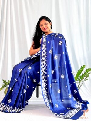 Elegant Cotton Printed Saree with Floral Border