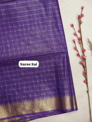 Mangalagiri Semi Pattu Semi Silk Saree with Golden Border