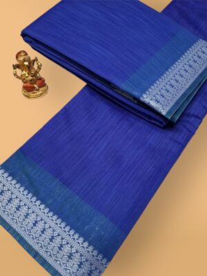 Exquisite Pure Cotton Saree with Silver Border