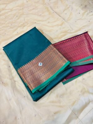 Elegant Soft Silk Festive Saree with Copper Border