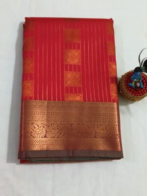 Elegant Silk Saree with Copper Border – Festive Collection