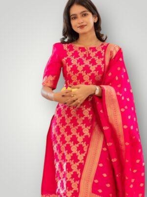 Elegant Silk Floral Kurti