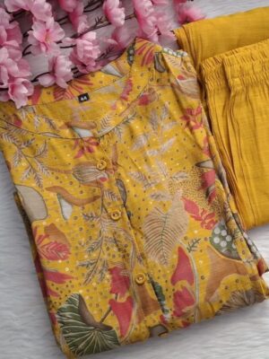 Floral Cotton Kurti Set